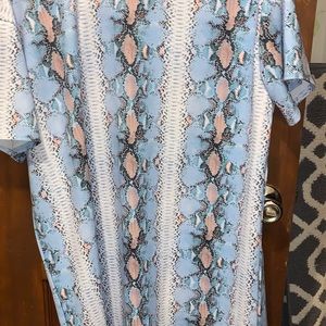 ASOS Dresses - ASOS M TShirt Dress Snakeskin Blue Pink White M ASOS Dresses - ASOS M TShirt Dress Snakeskin Blue Pink White M